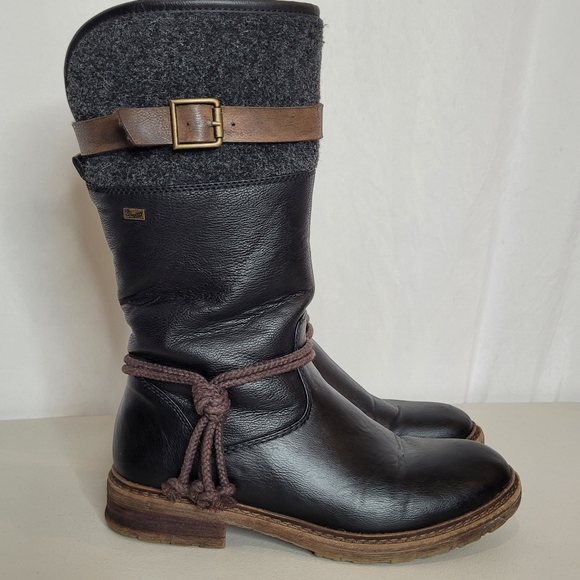 Rieker Shoes - Rieker Tex Dominika Water Resistant Faux Leather Sherpa Lined Boots - Size 9/40